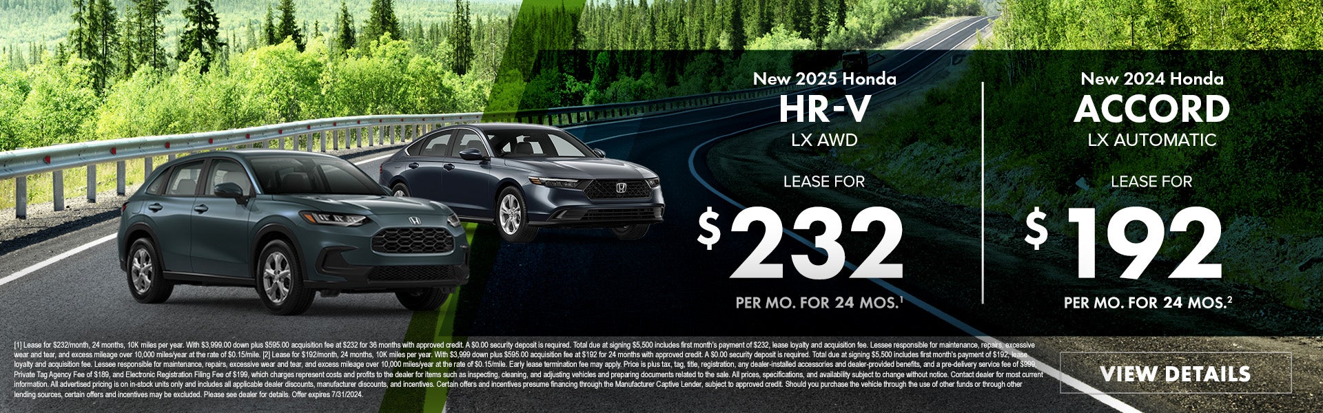 July Specials - HR-V/Accord Lease